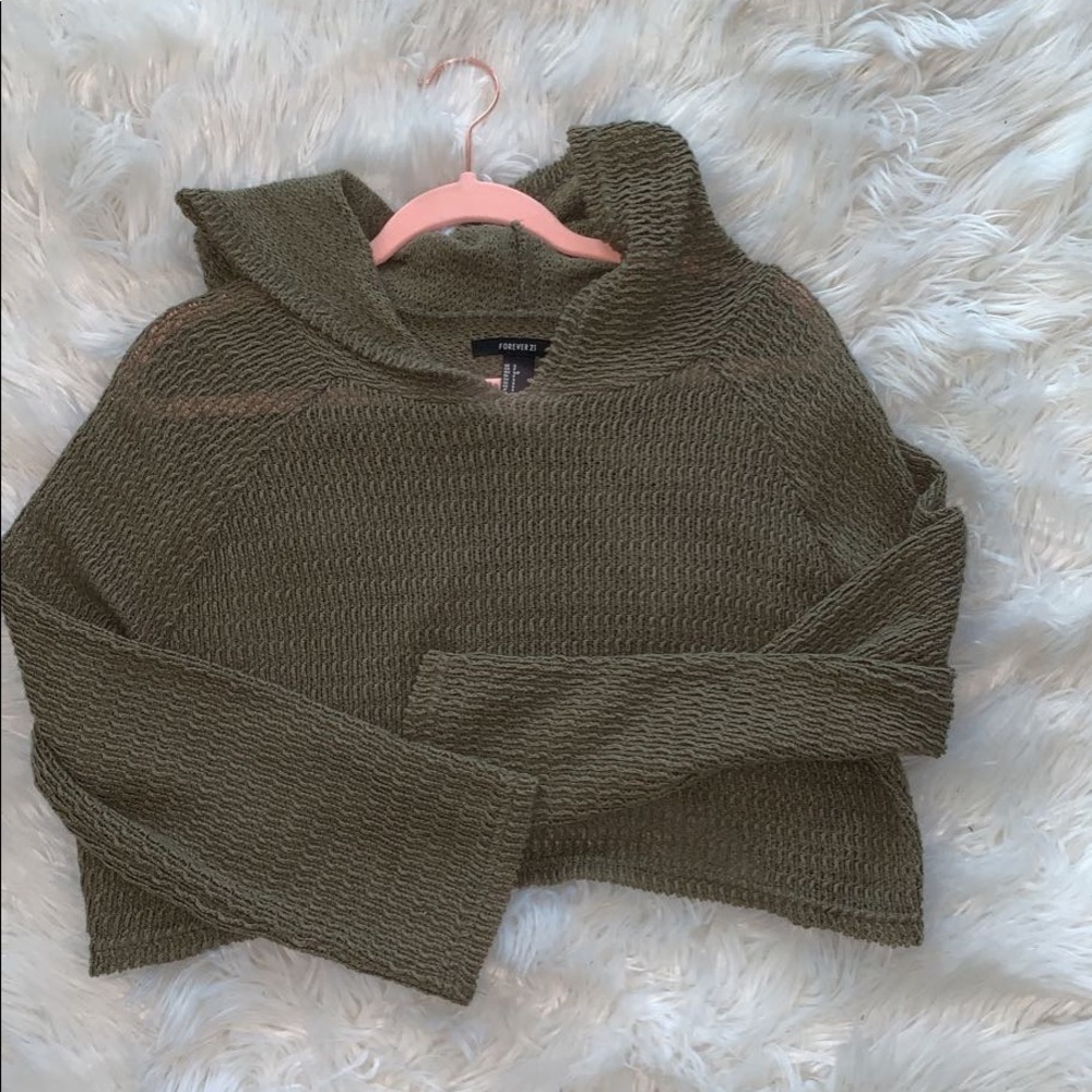 Army Green Knitted crop top
